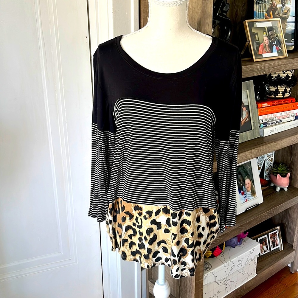 Long sleeve color block